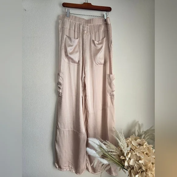 Central Park West rose gold Wide Leg Pants with High Waist Design size L - Picture 3 of 15
